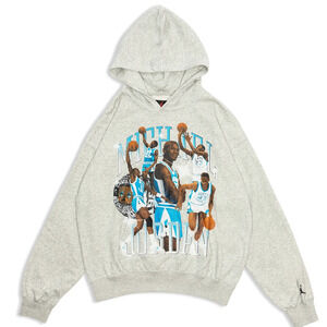 Brand New Jordan Flight Oversized Pullover Hoodie UNC Grey Size Small